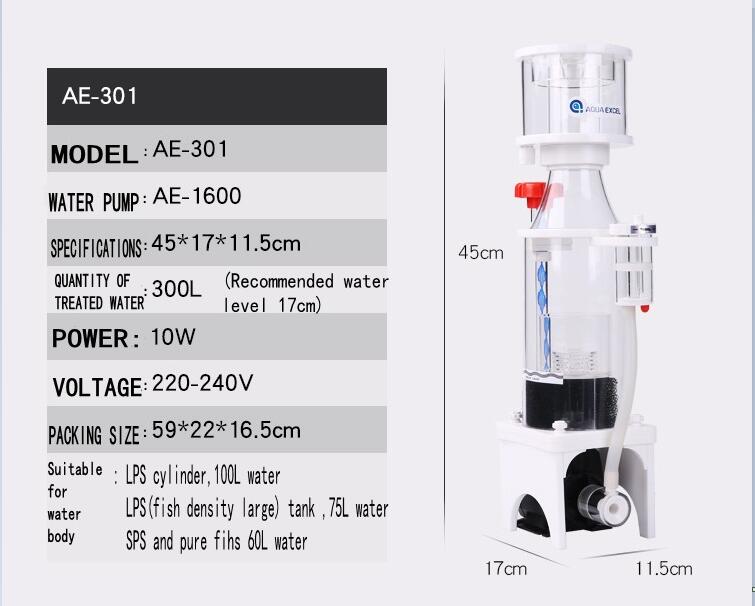 May Tach Bọt Protein Skimmer Aqua Excel Ae 301 Cho Bể 300 Lit Cacanhminhlong Com