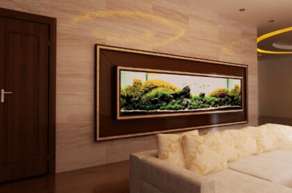 Thiết kế bể thủy sinh âm tường Penthouse Ocean Lê Văn Lương