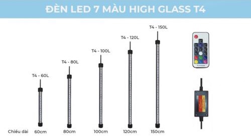 Đèn Led Bể Cá Đổi Màu – Điều Khiển Từ Xa T4 High Class Cho Bể 120 cm